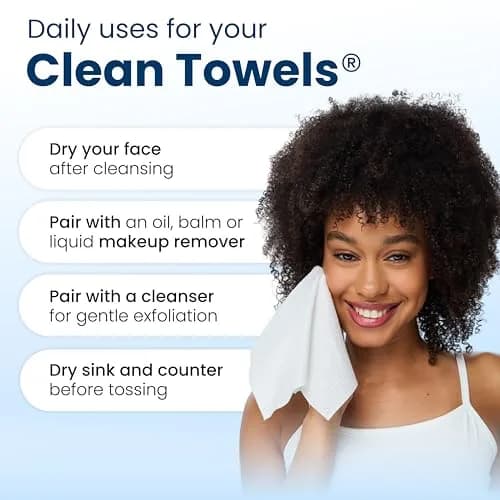 Clean Skin Club Clean Towels XL® Travel Pack 10 pcs | USDA Biobased Disposable Face Towels for All Skin Types thumbnail 9