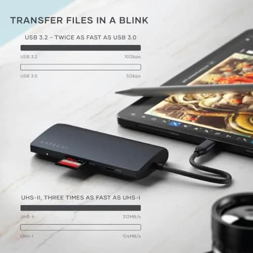 Satechi 8-in-1 USB-C Hub V3, 8K HDMI, 100W Charging, Ethernet, Midnight | Multiport Adapter for Mac & Windows thumbnail 5