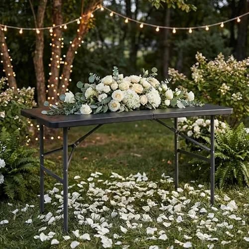 Saicool Portable Folding Table 4FT Black | Heavy Duty Plastic Indoor Outdoor thumbnail 6