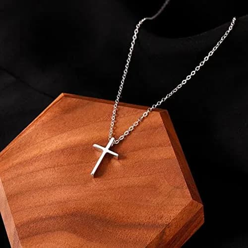 HERIER Silver Necklace for Women Dainty Cross Necklace 20.5mm*14.5mm | Simple Trendy Jewelry thumbnail 4