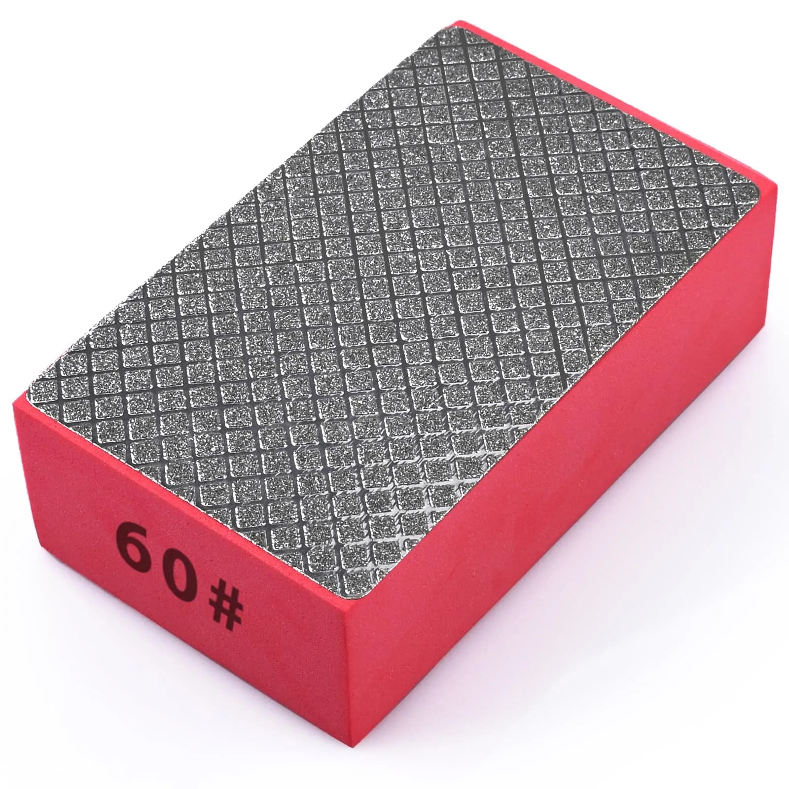 EGOFIX Diamond Hand Polishing Pad 92x57x31mm (3.6"x2.2"x1.2") | 60 Grit for Tile, Glass, Stone