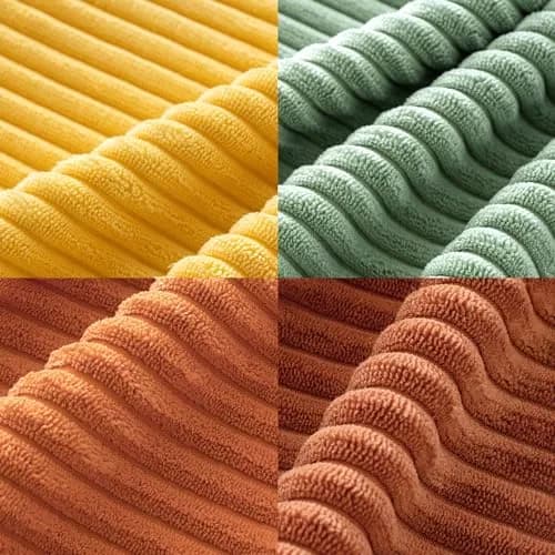 MIULEE Yellow Rust Green Corduroy Decorative Throw Pillow Covers 45x45 cm (18x18 Inch) | Boho Stripe Accent for Living Room thumbnail 7