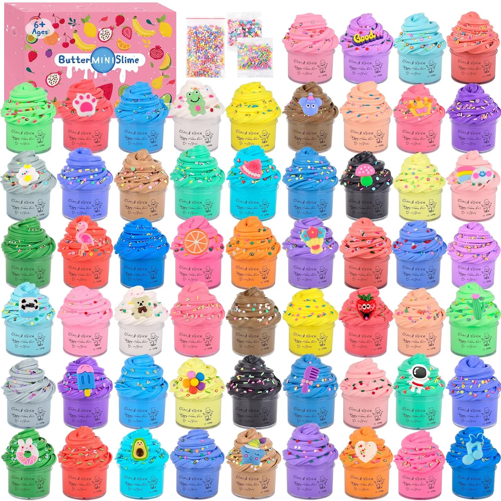 tuupowana 58-Pack Mini Butter Slime Kit | ASTM-Tested Non-Toxic Toy Slime for Kids Ages 6-12