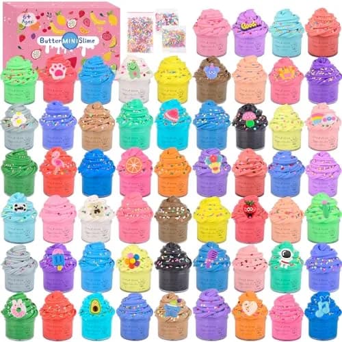 tuupowana 58-Pack Mini Butter Slime Kit | ASTM-Tested Non-Toxic Toy Slime for Kids Ages 6-12 thumbnail 1