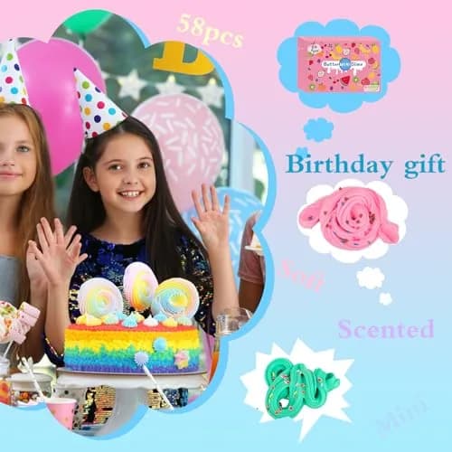 tuupowana 58-Pack Mini Butter Slime Kit | ASTM-Tested Non-Toxic Toy Slime for Kids Ages 6-12 thumbnail 2