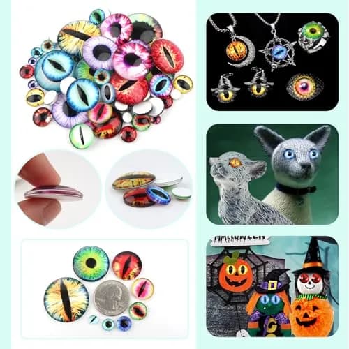 TOAOB Glass Dragon Eyes Assorted 6-30mm | Lifelike Crafting Accessories thumbnail 4