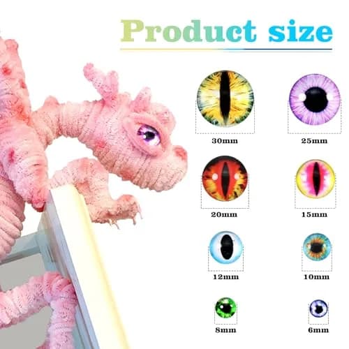 TOAOB Glass Dragon Eyes Assorted 6-30mm | Lifelike Crafting Accessories thumbnail 2