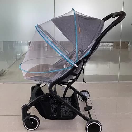 WVMKOR Black Mosquito Net for Baby Stroller & Pram | Universal Fit 43-100cm Frame Width thumbnail 2