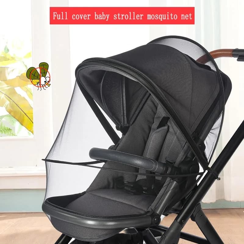 WVMKOR Black Mosquito Net for Baby Stroller & Pram | Universal Fit 43-100cm Frame Width thumbnail 5