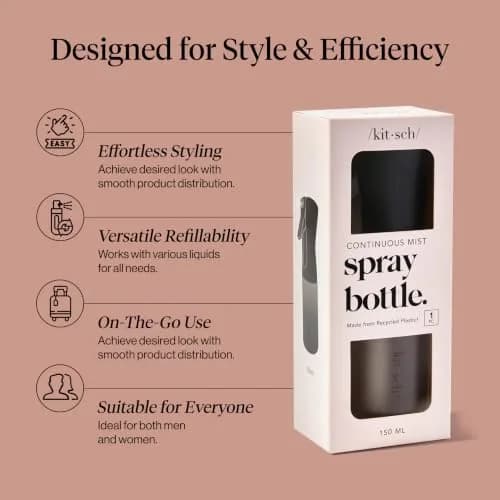 Kitsch Continuous Spray Bottle for Hair – Black, 150ml (5.1 oz) | Ultra-Fine Mist for Effortless Styling thumbnail 3