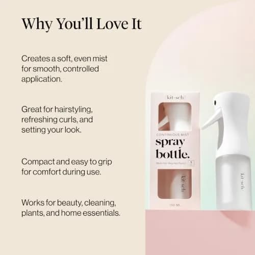 Kitsch Continuous Spray Bottle for Hair – White, 150ml (5.1 oz) | Ultra-Fine Mist for Effortless Styling thumbnail 5