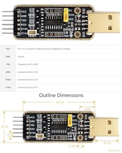 Wonrabai USB to UART Debugger Module for Raspberry Pi 5 | Multi-System UART Connection thumbnail 7