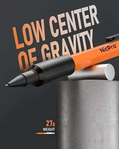 Nicpro 1.3mm Mechanical Pencils Set (3 Pack, Orange) | 3 Pencils, 66 Lead Refills, 3 Erasers thumbnail 2