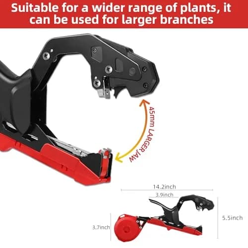 SUCA Plant Tying Machine with 20 Rolls Tape | Lightweight Aluminum Tool for Vine & Branch Tying (Red) thumbnail 2