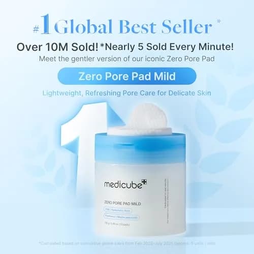 medicube Zero Pore Pads Mild 2.0 Toner Pads 70 Count (Pack of 1) | Gentle Exfoliation for Pores & Blackheads thumbnail 2