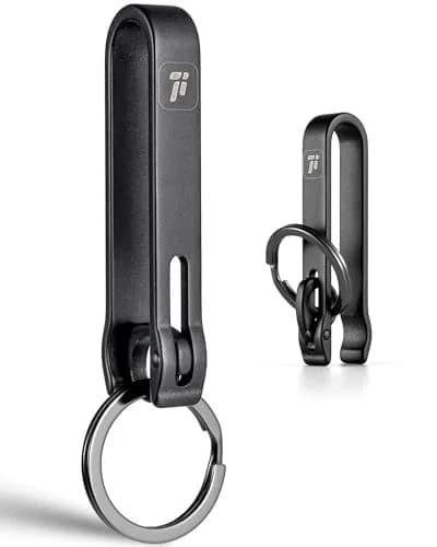 FEGVE Titanium Key Belt Clip | Carabiner Keychain Belt Holder, Rustproof & Secure Lock thumbnail 1