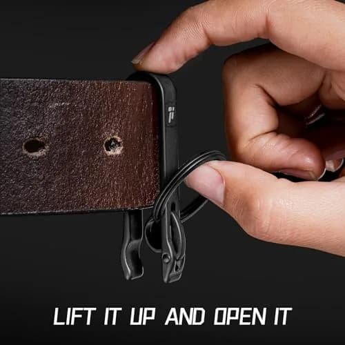 FEGVE Titanium Key Belt Clip | Carabiner Keychain Belt Holder, Rustproof & Secure Lock thumbnail 3
