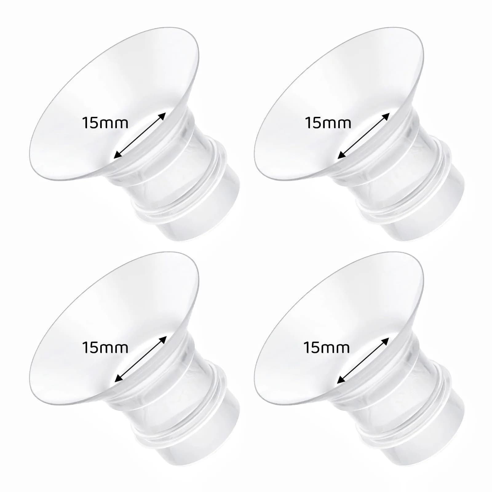 Suniceme Flange Inserts 19mm for Breast Pumps | 4 Count, 19mm (0.75 inch) Nipple Tunnel Reduction — 4pcs-flange insert 15mm