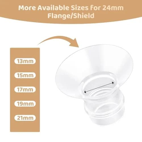 Suniceme 15mm Flange Inserts for 24mm Shields | BPA-Free Silicone for Comfortable Pumping thumbnail 2