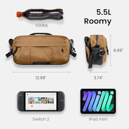tomtoc 5.5L X-Pac Sling Crossbody Bag for Nintendo Switch 2/ROG Xbox Ally X | Urban Waterproof Design thumbnail 4