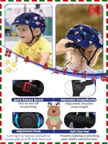 XJD Toddler Helmet for Kids, Design Blue, X-Small (46-51 cm) - Lightweight Multi-Sport Bike & Skateboard Helmet thumbnail 4