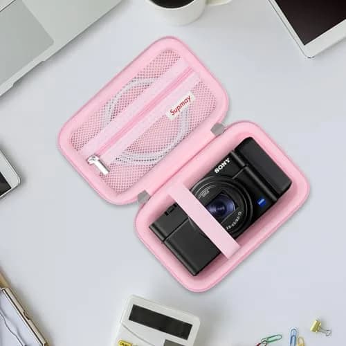Supmay Pink Camera Case for Sony RX100 VII/VI/V/IV/III Cameras | Compact Travel Pouch with Zipper Mesh Pocket thumbnail 7