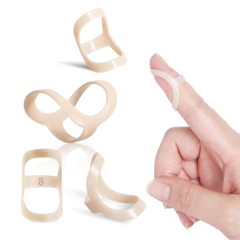 UAKIKAU Oval Finger Splint 8 pcs, Medium (1.5-2.7 Inches) | Supports Mallet, Trigger, Arthritis Fingers - main product image
