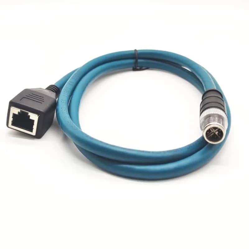BOUUNCIY 6.56ft M12 8 Pin to RJ45 Ethernet Cable | Shielded Field Wireable for Automation thumbnail 3