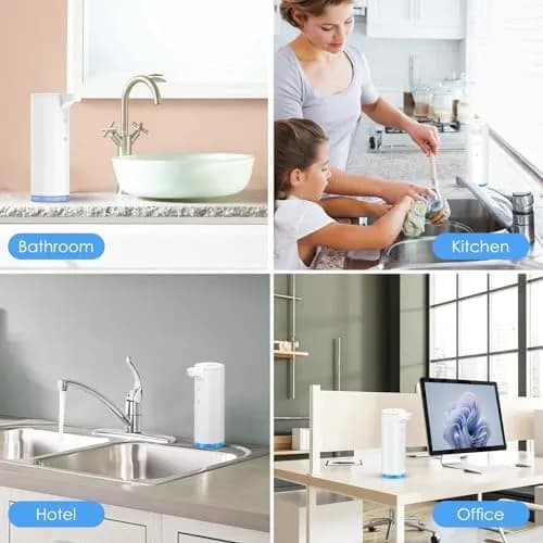 HOTBABY Automatic Foaming Soap Dispenser Touchless Stainless Steel White | Rechargeable Sensor for Bathroom & Kitchen thumbnail 7