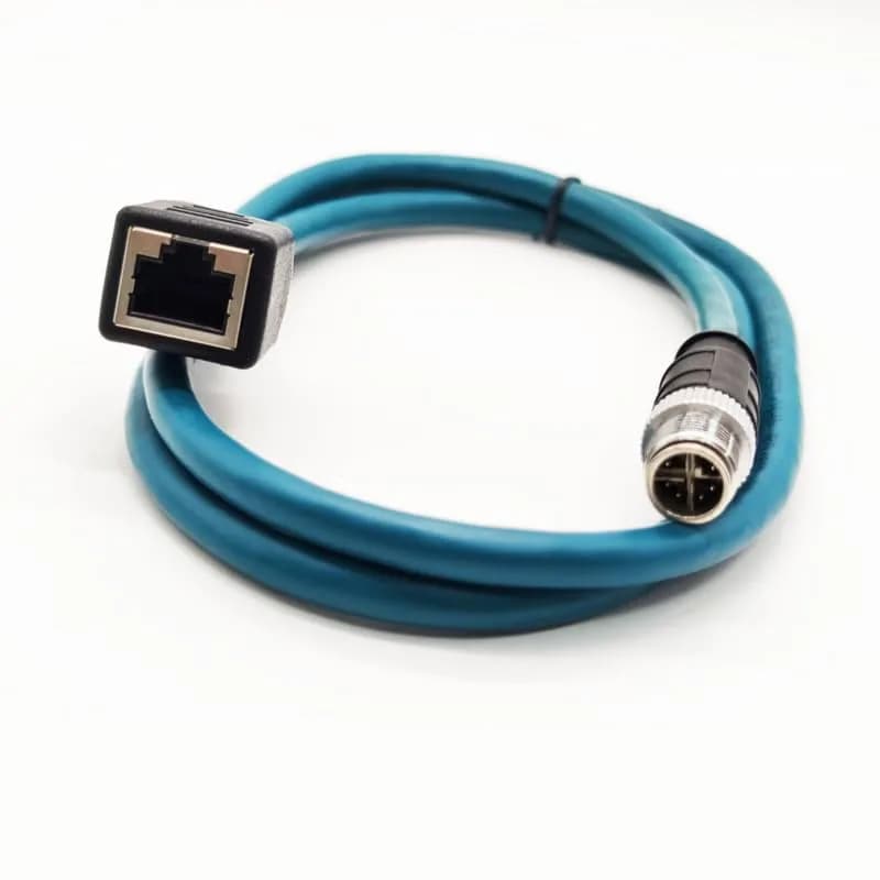 BOUUNCIY 16.4ft M12 to RJ45 Industrial Ethernet Cable | Shielded Cat6 Field Wireable for Automation thumbnail 7