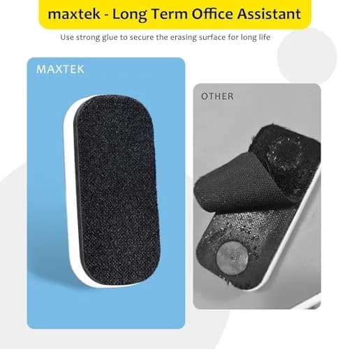 maxtek Magnetic Dry Erase Eraser, Pure White, 2 Pack | Strong Magnetic Grip, Durable ABS, Ergonomic Comfort thumbnail 7