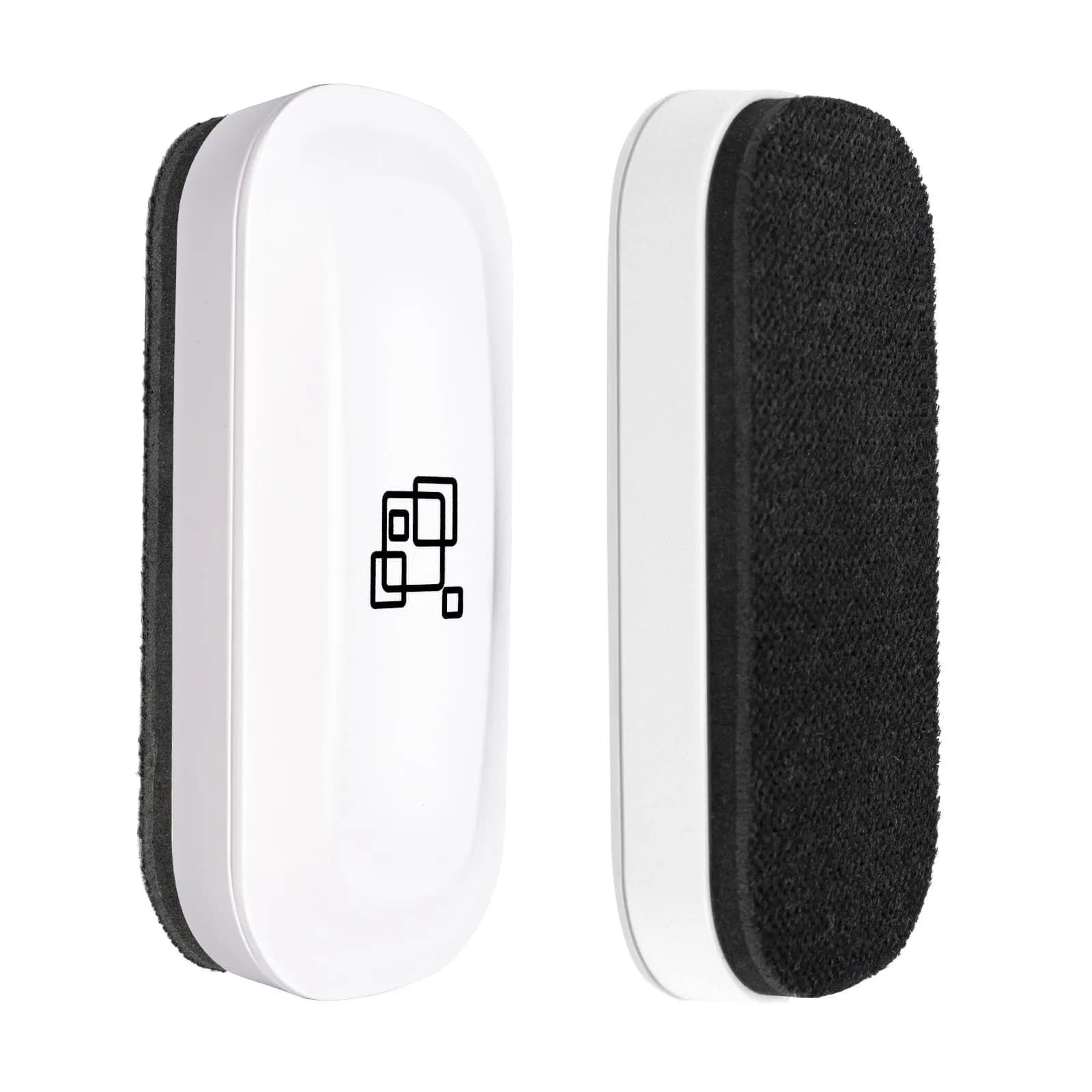 maxtek Magnetic Dry Erase Eraser 2 Pack Gray + White | Strong Magnetic Grip, Washable ABS — White