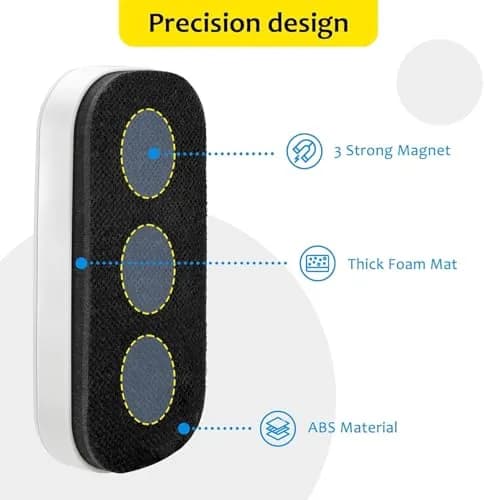 maxtek Magnetic Dry Erase Eraser, Pure White, 2 Pack | Strong Magnetic Grip, Durable ABS, Ergonomic Comfort thumbnail 2