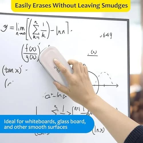 maxtek Magnetic Dry Erase Eraser, Pure White, 2 Pack | Strong Magnetic Grip, Durable ABS, Ergonomic Comfort thumbnail 4