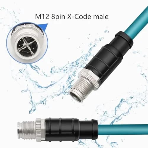 BOUUNCIY M12 8 Pin to RJ45 Industrial Ethernet Cable 3.28ft | Shielded Cat6 Field Wireable for Automation thumbnail 3