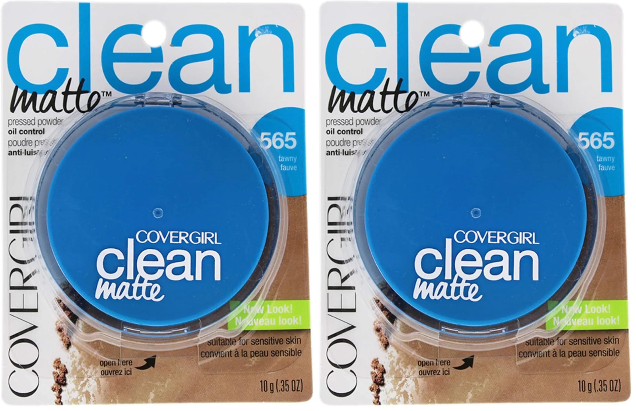 COVERGIRL Clean Matte Pressed Powder, Medium Light 535, 0.7 oz (20g) | Shine-Free Finish for Oily Skin — Tawny