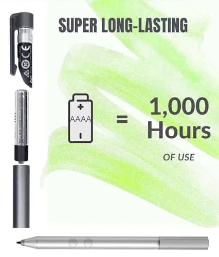 MITATTOK Active Stylus Pen for HP Laptops - Pressure Sensitive, Windows Ink, Palm Rejection, 12-Month Battery, Silver thumbnail 2