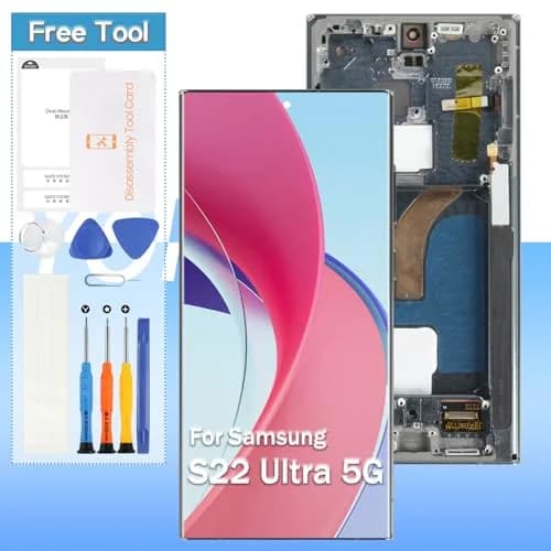 Yondista Green AMOLED Screen Replacement for Samsung Galaxy S22 Ultra 5G SM-G908a, SM-S908u, SM-S908w 6.8" with Frame | Fingerprint Compatible thumbnail 1