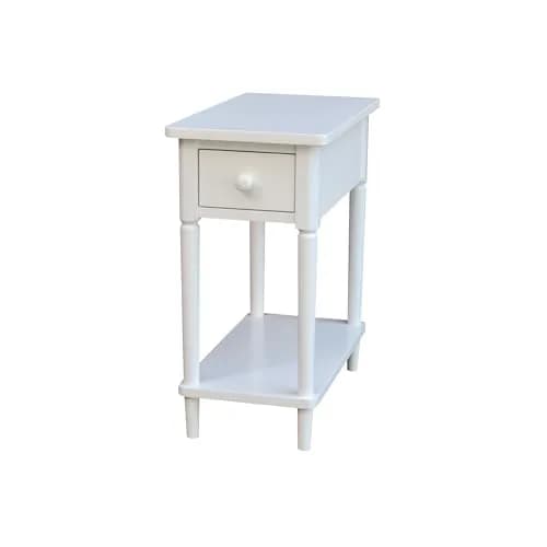 IC INTERNATIONAL CONCEPTS Solid Wood Narrow Side Table in White | Transitional Design, 12x22x24 in thumbnail 1
