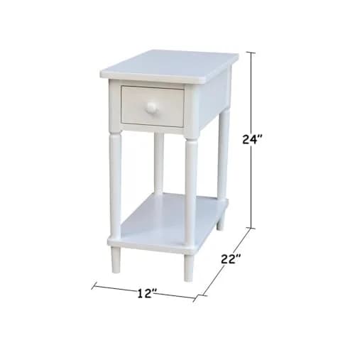 IC INTERNATIONAL CONCEPTS Solid Wood Narrow Side Table in White | Transitional Design, 12x22x24 in thumbnail 2