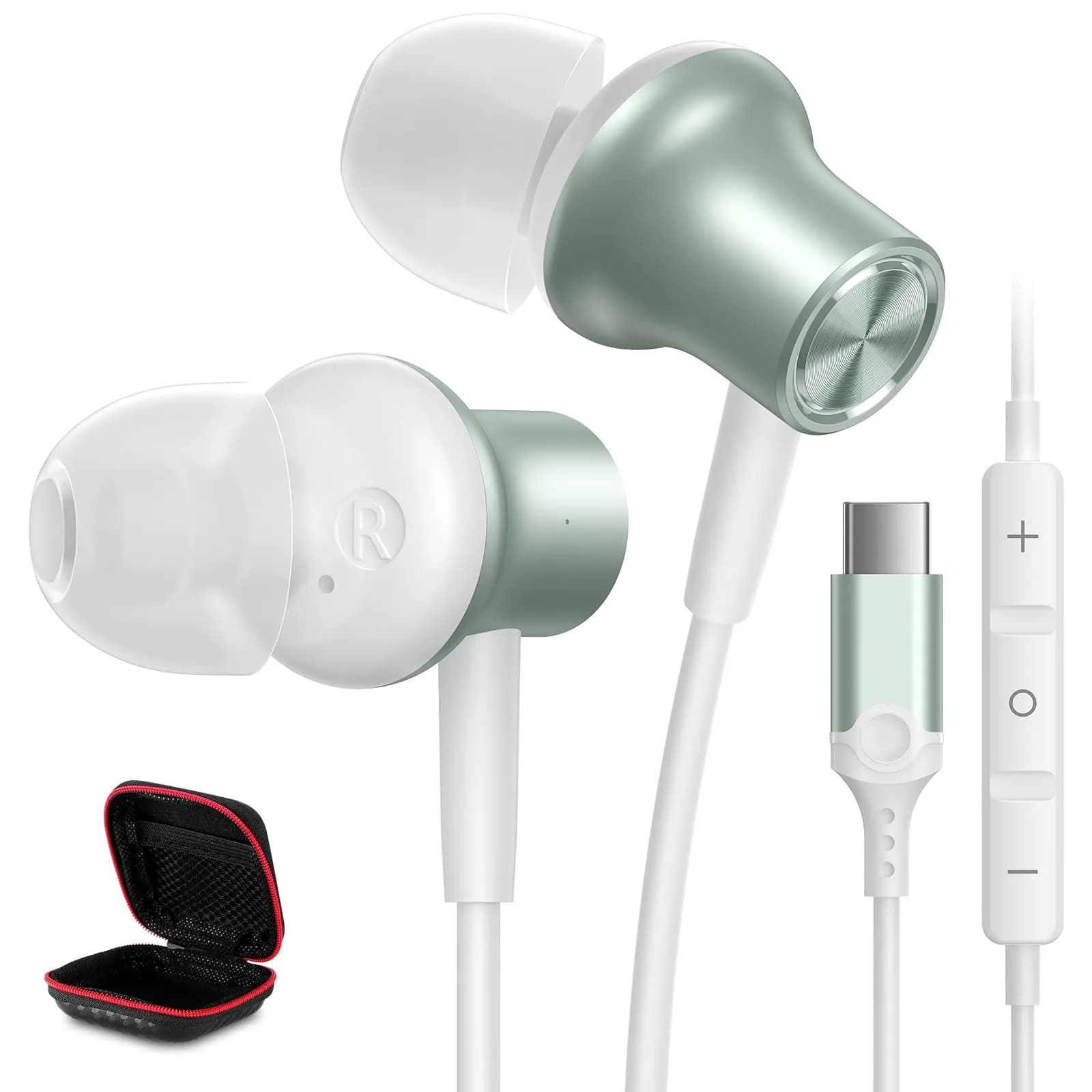 iMangoo USB C Headphones for Apple Wired Earbuds for iPhone 17 17e 16 15 | Premium HiFi Stereo DAC - main product image