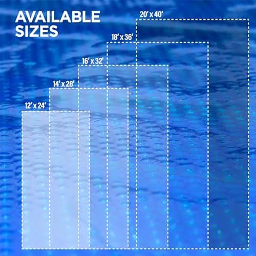 Shop Square 14' x 28' Rectangle Pool Cover 12 Mil | Heavy Duty Blue Solar Blanket for Inground & Above Ground Pools thumbnail 2