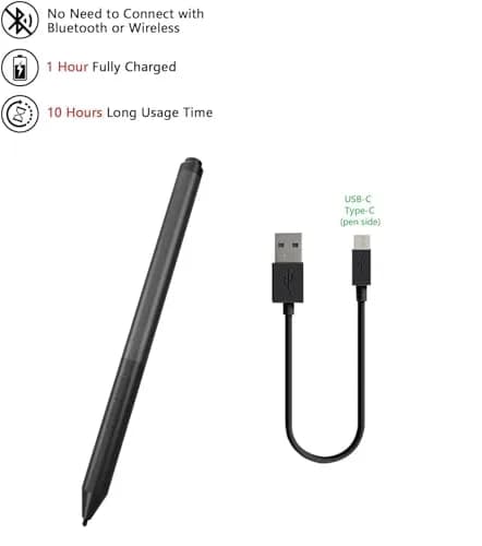 MITATTOK Stylus Pen for HP Elite x2 1013 G3 & Pro x2 612 G2 | Silver, Compatible with Wacom AES (70-120c) thumbnail 3
