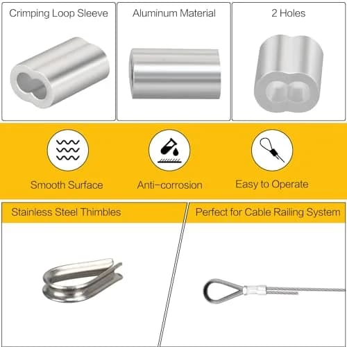 FGBNM Stainless Steel Wire Rope Cable Set 328ft | Rust-Proof & Heavy Duty for Rigging & Hanging thumbnail 4