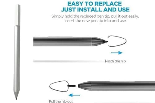 MITATTOK Stylus Pen for HP X360 15-BL 12-F 12-F014DX | Compatible with HP Chromebook X2 12-F014DX, Silver, Power: AAAA batteries included thumbnail 5