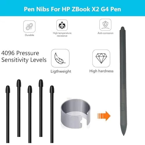 MITATTOK Stylus Pen Tip L04340-001 for HP Pavilion x360 11 Stylus Pen 927229-001 | 5-Pack Silver Aluminum Replacement Nibs thumbnail 3