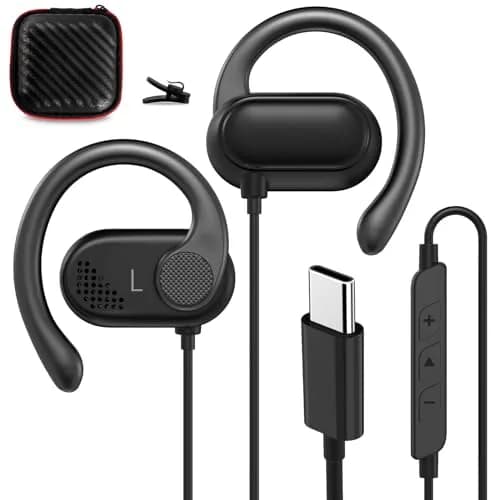 ASKUBSKU Open Ear Earbuds Wired USB C for Samsung S26 Ultra S25 S24 S23 A17 | Sport, Workout & Calls thumbnail 1