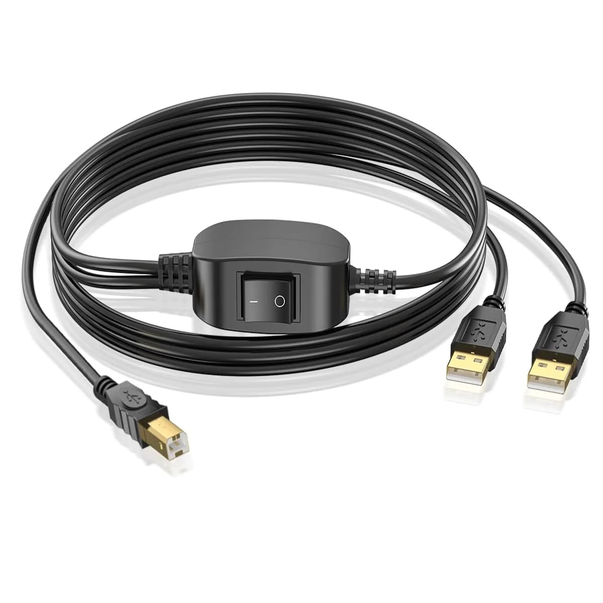 Herfair 5FT USB Printer Splitter Cable | Connect 1 Printer to 2 Computers — 2.5