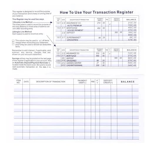 CASMONAL Check Register Book | 12 Pack Bulk Value for Personal & Business Finances thumbnail 2