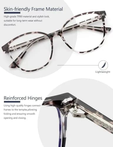 JFXQDR Blue Light Blocking Computer Glasses for Women, 54mm (2.13 inch) Lens Width | Blocks 98% Harmful Blue Light thumbnail 3